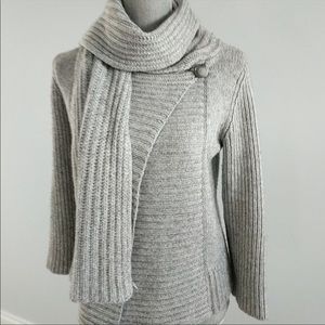 $335 Theory Coralyn Cardigan with Attached Scarf